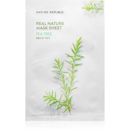 Real Nature Tea Tree Mask Sheet Máscara de tejido para limpieza facial para pieles problemáticas 23 ml - NATURE REPUBLIC - Modalova