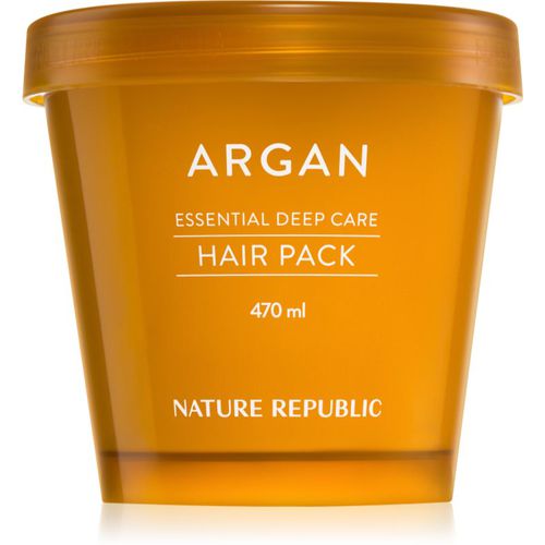 Argan Essential Deep Care Hair Pack mascarilla nutritiva e hidratante para cabello maltratado o dañado 470 ml - NATURE REPUBLIC - Modalova