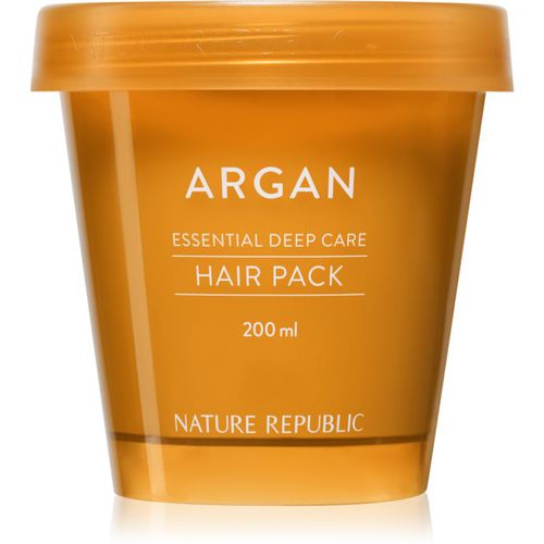 Argan Essential Deep Care Hair Pack mascarilla nutritiva e hidratante para cabello maltratado o dañado 200 ml - NATURE REPUBLIC - Modalova