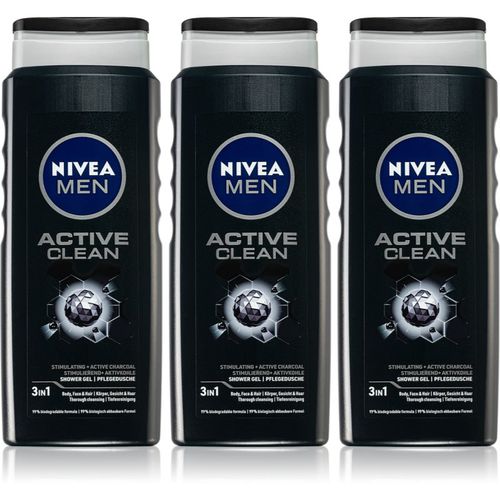 MEN Active Clean Duschgel für Herren 3 x 500 ml(vorteilhafte Packung) - Nivea - Modalova