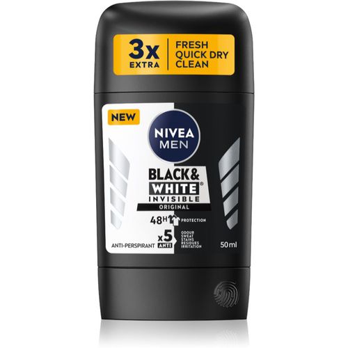 Men Black & White Invisible Original antitranspirante en barra para hombre 50 ml - Nivea - Modalova