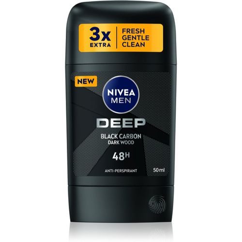 Men Deep antitranspirante en barra para hombre Black Carbon Dark Wood 50 ml - Nivea - Modalova