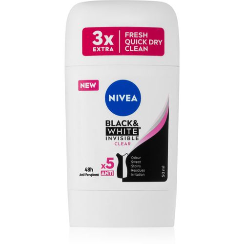 Black & White Invisible Clear antitranspirante en barra 50 ml - Nivea - Modalova