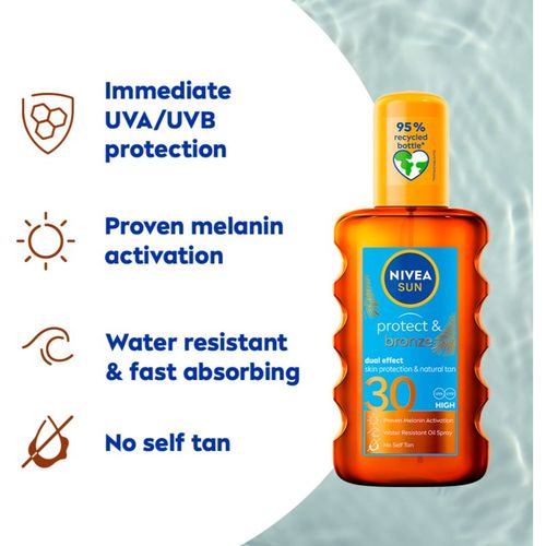 SUN Protect & Bronze aceite seco solar SPF 30 200 ml - Nivea - Modalova
