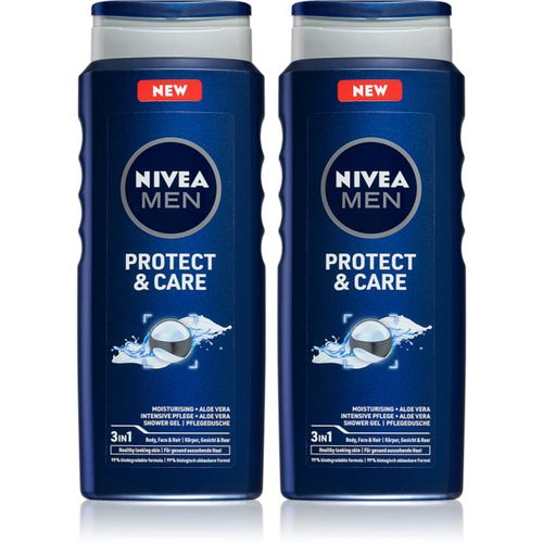 MEN Protect & Care Duschgel für Gesicht, Körper und Haare 2 x 500 ml(vorteilhafte Packung) - Nivea - Modalova