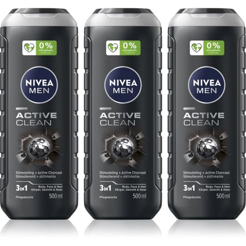 MEN Active Clean gel de ducha para hombre formato ahorro 3 x 500 ml - Nivea - Modalova