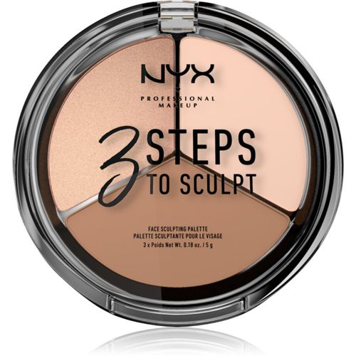 Steps To Sculpt paleta para contorno de rostro tono 01 Fair 15 g - NYX Professional Makeup - Modalova