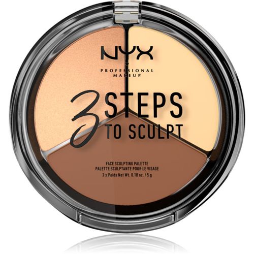 Steps To Sculpt paleta para contorno de rostro tono 02 Light 15 g - NYX Professional Makeup - Modalova