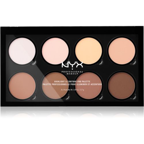 Highlight & Contour PRO paleta para contorno de rostro 8x2,7 g - NYX Professional Makeup - Modalova