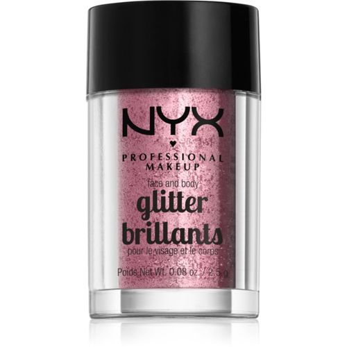 Face & Body Glitter Brillants glitter per viso e corpo colore 02 Rose 2.5 g - NYX Professional Makeup - Modalova