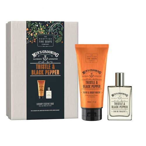 Thistle & Black Pepper Luxury Festive Duo lote de regalo para hombre - Scottish Fine Soaps - Modalova