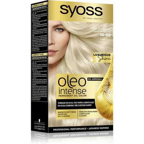 Oleo Intense tinta permanente per capelli con olio colore 10-50 Light Ashy Blond 1 pz - Syoss - Modalova