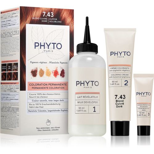 Color tinta per capelli con estratti vegetali colore 7.43 Copper Golden Blonde 3 pz - Phyto - Modalova