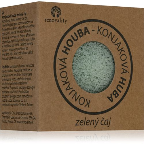 Konjac mushroom green tea esponja limpiadora para pieles normales y mixtas 7x4 cm - Renovality - Modalova