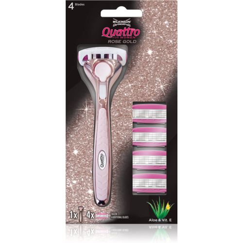 Quattro for Women Rose Gold rasoio per depilazione femminile + lamette di ricambio 1 pz - Wilkinson Sword - Modalova