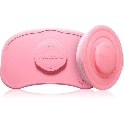 Click-mat Mini + Plate bandeja con plato Pastel Pink 2 ud - Twistshake - Modalova