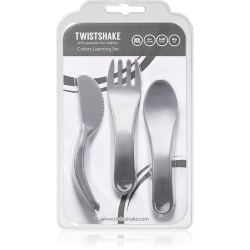 Learn Cutlery Besteck für Kinder 6+m Pastel Grey 3 St - Twistshake - Modalova