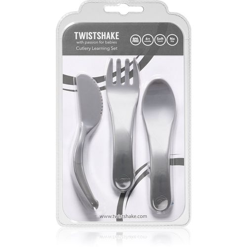 Learn Cutlery cubierto para niños 6+m Pastel Grey 3 ud - Twistshake - Modalova