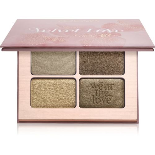 Velvet Love Eyeshadow Quad paleta de sombras de ojos tono Emerald Green Eyes 4x1,5 g - ZOEVA - Modalova