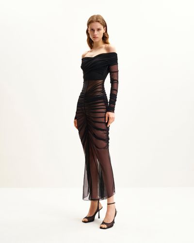 Emily Elegante Abito A Spalle Scoperte Arricciato - Nero - JW PEI - Modalova
