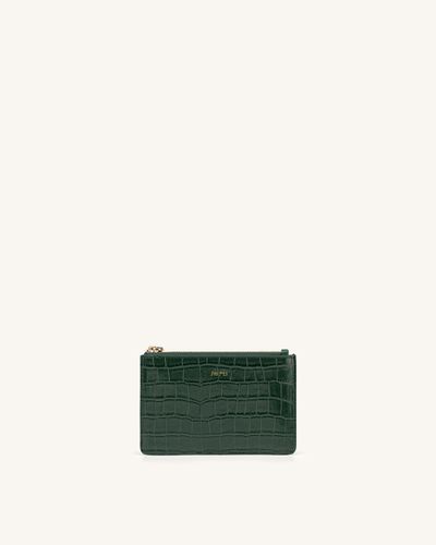 Quinn Zipper Carta a Mano- Dark Verde Cocco - JW PEI - Modalova