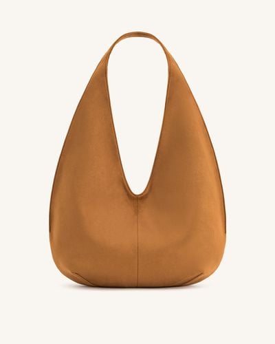 Borsa Hobo in Finta Pelle Scamosciata Dara - Marrone Giallastro - JW PEI - Modalova