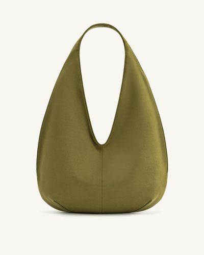 Borsa Hobo in Finta Pelle Scamosciata Dara - Verde Oliva Scuro - JW PEI - Modalova