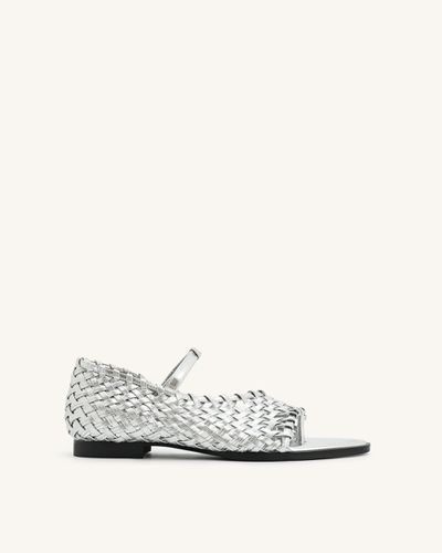 Jocelyn Flip-Flops mit gewebtem Riemen - Silber - JW PEI - Modalova