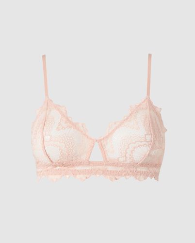 Lace Cut-Out Triangle Bralette Nude - Understatement - Modalova