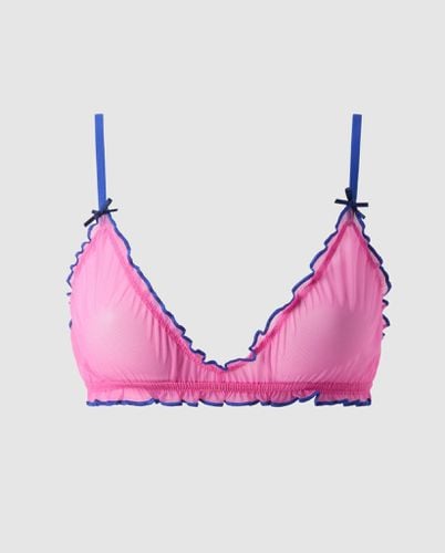 Mesh Ruffle Triangle Bralette / - | Bralettes - / Bralettes / Triangle - Understatement - Modalova