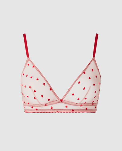 Mesh Triangle Bralette Pale Pink/Deep Red - Understatement - Modalova