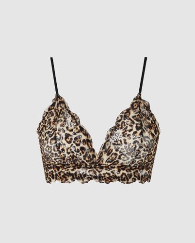 Lace Triangle Bralette Leopard - Understatement - Modalova