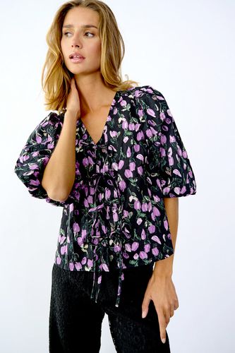 Tallulah Puff Shirt Black/Lilac Flower - Noella - Modalova