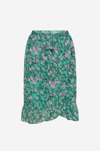Melody Wrap Skirt Green w. Lilac Flower - Noella - Modalova