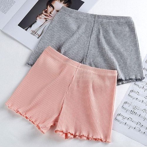 Thread Ribbed Striped Seamless Skirt Shorts - musthaveskirts - Modalova