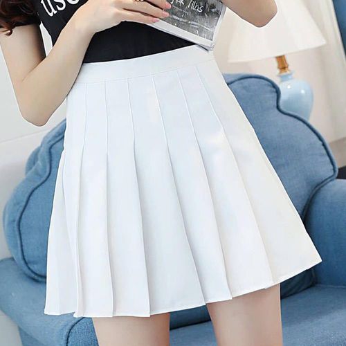 High Waist Solid Color Mini Skirt - musthaveskirts - Modalova