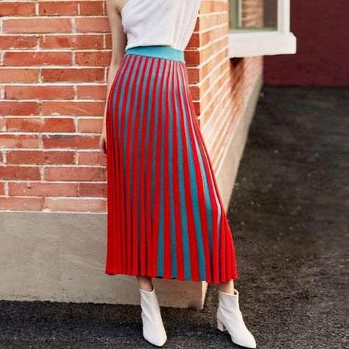 Stripe Straight Long Skirt - musthaveskirts - Modalova