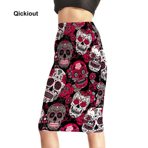 Rose Skull Evil Funny 3D Skirts - musthaveskirts - Modalova