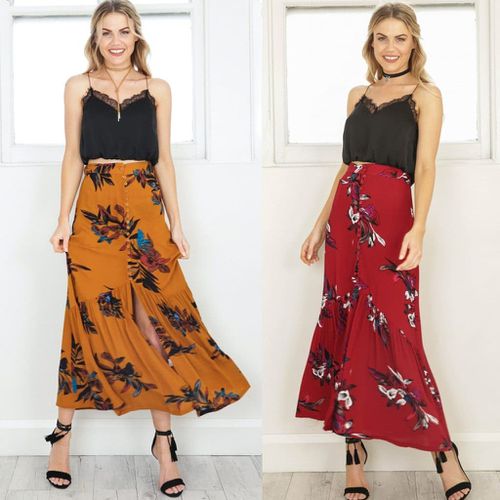 Ladies Flower Print Long Skirt For Women - musthaveskirts - Modalova