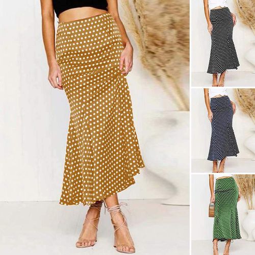 Stylish Polka Dot Printed Long Skirts - musthaveskirts - Modalova