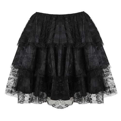 Multilayer Floral Lace Tulle Pleated Skirt - musthaveskirts - Modalova
