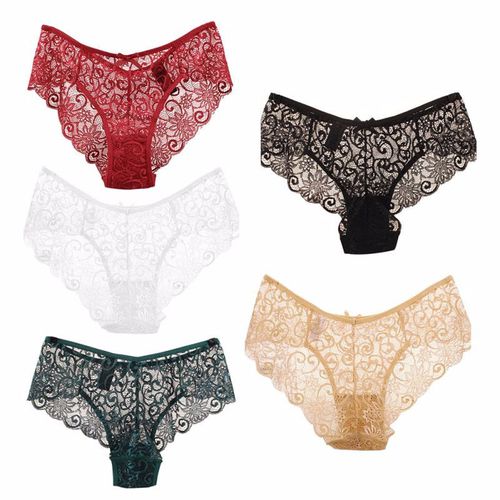 Floral Bow Soft Lace Panties - musthaveskirts - Modalova