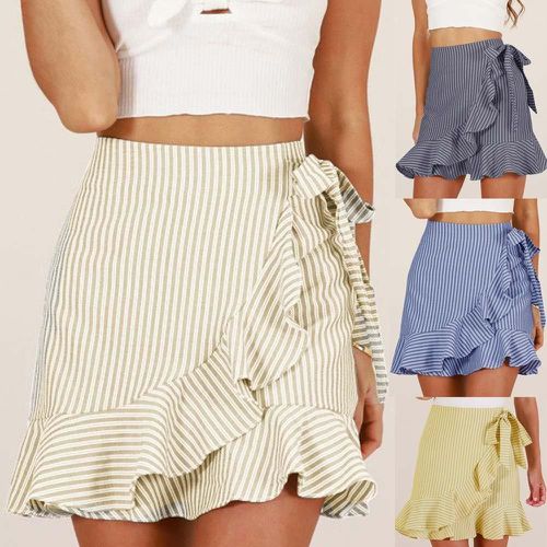 Stripe Uniform Mini Skirt - musthaveskirts - Modalova