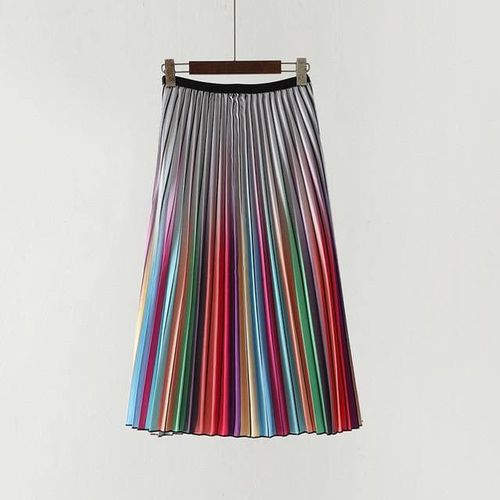 Rainbow Stripe Printed Skirt - musthaveskirts - Modalova