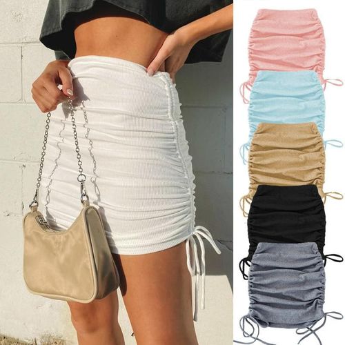 Solid Lace Up Skirts - musthaveskirts - Modalova