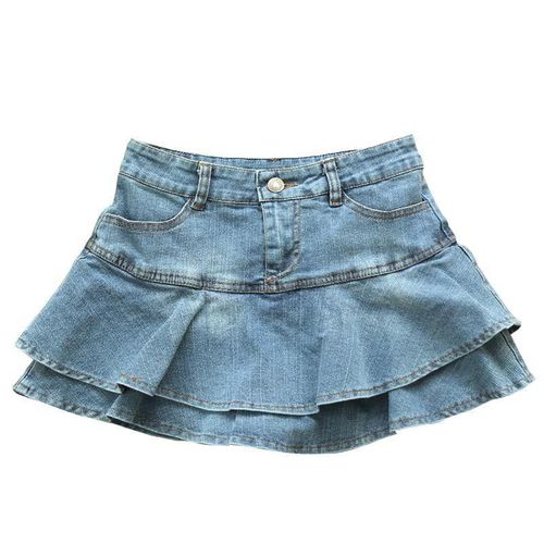 Low Waist A Line Denim Skirt - musthaveskirts - Modalova