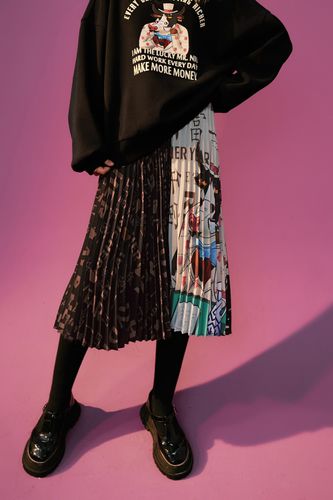 Original Graphic High Waist Casual Midi Skirts - musthaveskirts - Modalova