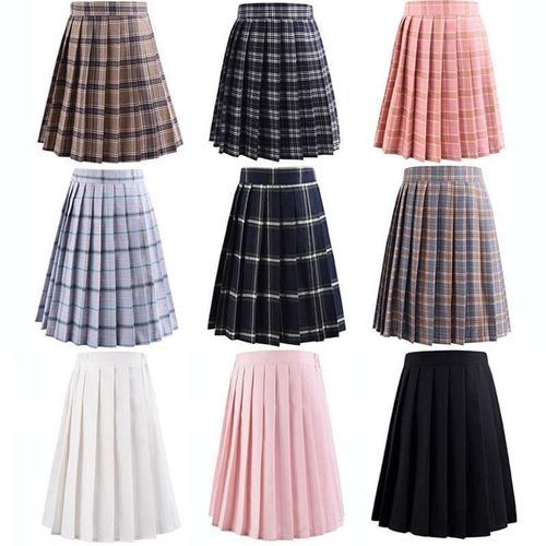 School Uniform Short Plaid Pleated Skirt - musthaveskirts - Modalova