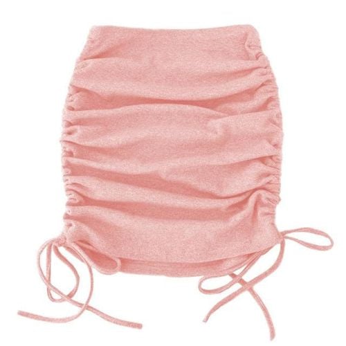Stretch Pleated Knit Mini Skirt - musthaveskirts - Modalova