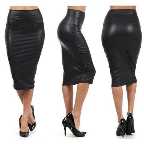 PU Leather Long Pencil Skirts - musthaveskirts - Modalova